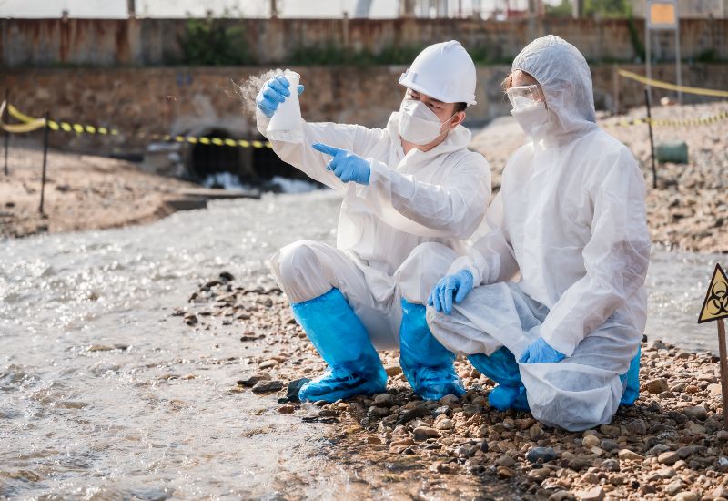 Professionals Examining Different Types of Industrial Waste Streams in Houston, TX